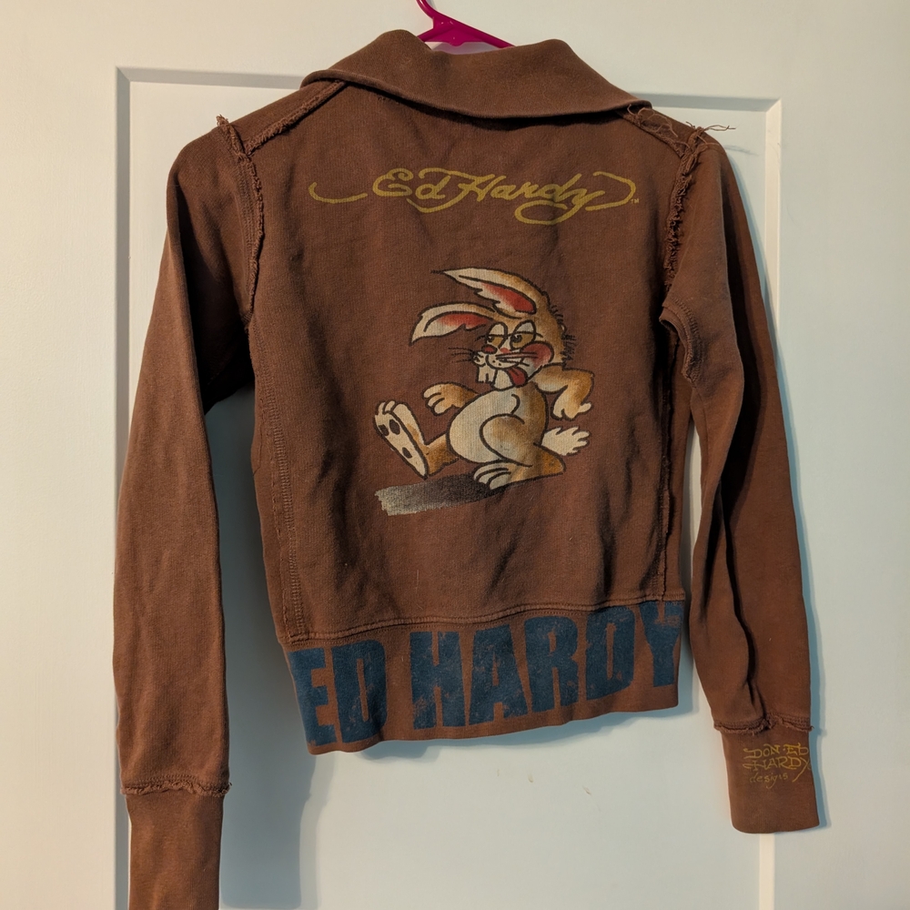 Vintage Ed Hardy Dope Bunny Jacket/Zip Up Sweater XS